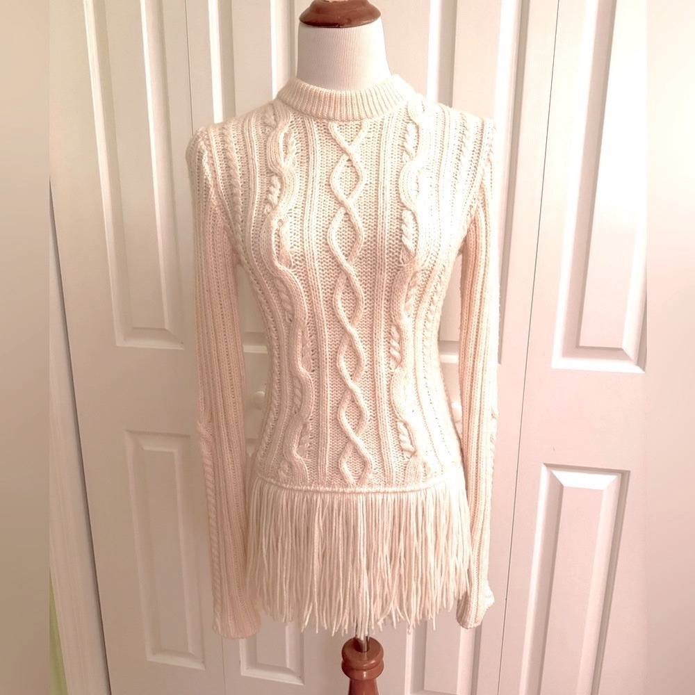 NEW TORY BURCH White Wool Blend Sweater XS NWOT